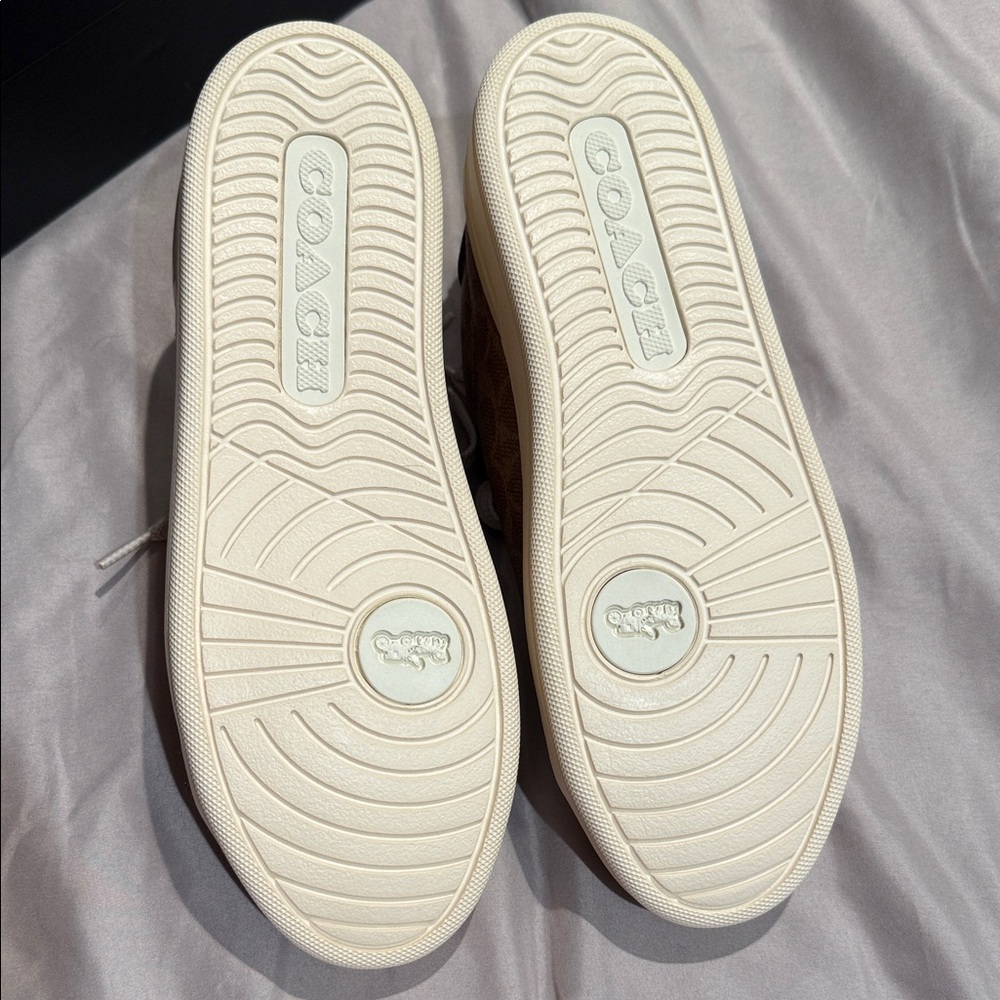 Coach Tan Patterned Women's Sneakers - Picture 6 of 7